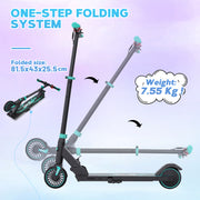 RCB R15 Lightweight & Foldable 12.5Mph Electric Scooter, Blue