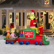 Gemmy Dr. Seuss Airblown Inflatables Grinch Train Inflatable Christmas Decor, 9'