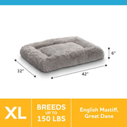 Vibrant Life Furry Cozy Bolster Pillow Dog Bed, Large Breeds, Extra Large, Oatmeal, 42