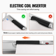 KFFKFF Spiral Coil Binding Machine with Electric Binding Feature, 46-Hole Punch, 500 Sheet Capacity, Includes 100pcs 5/16 PVC Coil Spines, Black, S20A