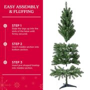 Holiday Time Wesley Pine Green Artificial Christmas Tree, 6-Foot, 378 Branch Tips, 32-Inch Diameter, Hinged Branches, Unlit, Sturdy Metal Stand