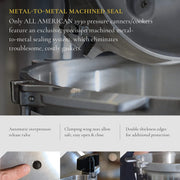 HogoR All American 1930 Pressure Cooker and Canner, 15.5qt Cast Aluminum, Silver, 3 Pressure Settings