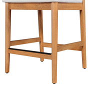 Beautiful Drew Counter-Height Stools, Solid Wood, Padded Seats, Horseshoe Backrest, Mid-Century Design, Rich Black or Warm Honey Finish, Set of 2