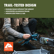Ozark Trail Ultra-Lightweight Backpacking Chair with 7075 Aircraft Grade Aluminum Frame, Breathable Mesh Back, Turquoise Sea, Portable with Carry Bag