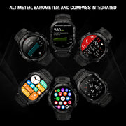 Carbinox Blaze Smart Watch, Rugged GPS Fitness Tracker, IP69K Waterproof, Gorilla Glass Display, 170+ Sports Modes, Call and Notification Support, Android and iOS Compatible