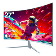 Gawfolk GF270H-W 27 inch FHD 1080P, 1800R, Frameless Gaming Monitor, White, 100Hz (Built-in Speaker)