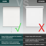 Chicology Cordless Blackout Roller Window Shades, Room Darkening, Privacy, Byssus White, 32 in W x 72 in H, Easy Install, RSBW3272