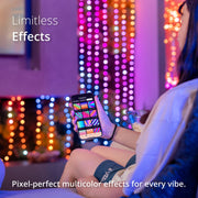 Twinkly TWKP100RGB-G1 Strings USB-C 100 Pearl-Shaped RGB Multicolor LED Indoor String Lights, 20 ft