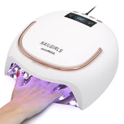 NAILGIRLS CURING MAX LED Nail Dryer, 80W, Automatic Sensor, LCD Display, White
