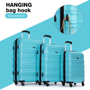 Tripcomp TR23066 Hardside 3-Piece 4-Wheeled Luggage Set, Lake Blue