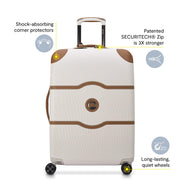 Delsey Paris Chatelet Air 2.0 24 Inch Checked Suitcase, Chocolate Brown, Hardside Polycarbonate, Dual-Density Spinner Wheels, TSA Combination Lock, 9.1 lb