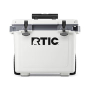RTIC 21541 22 QT Ultra-Light Wheeled Hard-Sided Ice Chest Cooler, Fits 28 Cans, 6 Wine Bottles, White & Grey