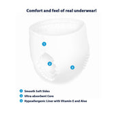 First Quality Cuties Sleep Overs Youth Pants Large/X-Large, Ultra-Absorbent Disposable Underwear, Soft Stretchable Fabric, Hypoallergenic Liner with Aloe and Vitamin E, 12 Count