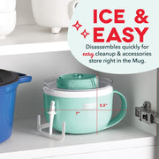 Dash My Mug Ice Cream Maker, Single Serve 0.5 Qt, Built-In Ingredient Chute, SmartStore Design, Aqua, DMIC100GBAQ04