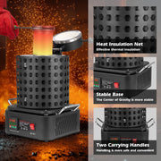 Naipo 5KG Smelting Furnace Kit, 2500W Electric Metal Furnace, 1200C Max Temperature, Grooved Graphite Crucible, Ingot Mold for Melting Gold Silver Copper Aluminum, RR-J2