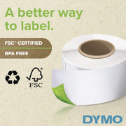 Dymo LabelWriter Multi-Purpose Labels, Direct Thermal, White, 1 in x 2 1/8 in, 12 Rolls of 500 (6000 Total)