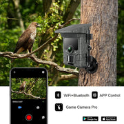 Campark TC02 Solar Trail Camera WiFi Bluetooth Native 4K 30fps 46MP Game Camera