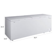 Hamilton Beach 30 Cu Ft Chest Freezer, Double Door, Adjustable Thermostat, White, HBFRF3030