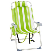 Ktaxon Backpack Beach Chair, 5-Position Adjustable Folding Outdoor Chair, Lightweight Aluminum Frame, Waterproof 600D Polyester Fabric, Green Stripes