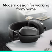Logitech Zone Vibe 100 Wireless Over-Ear Headphones, Noise Canceling Microphone, Multipoint Bluetooth, 40mm Drivers, Lightweight Comfort, Graphite, 981-001256