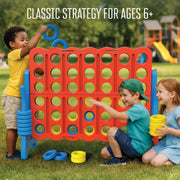 RealPlay Jumbo 4-in-a-Row Connect Game, 4ft Giant Indoor Outdoor Yard Game with 42 Rings, 30636