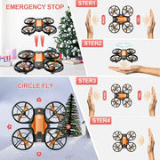 4DRC 4D-V8c V8c Drone with 720P HD Camera for Adults and Children FPV Real-time Video, 2 Modular Batteries and Storage Bag, Orange