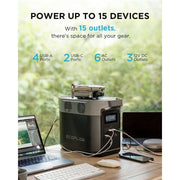 EcoFlow ZMR330-US Battery Generator DELTA 2 Solar Generator, 1800W Output, 1024Wh LFP Power Station, Home Backup,Camping,Push-Button Start