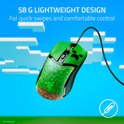 Razer Cobra Lightweight Optical Gaming Mouse, Wired, 58g, 8500 DPI Sensor, Gen-3 Optical Switches, Chroma RGB Lighting, Ambidextrous, Minecraft Edition