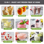 GreenPan Frost Ice Cream Maker, Frozen Drink Machine, 6 Modes, 7 Texture Settings, 2QT Capacity, No Freezer Needed, Gray