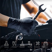 MotorPower Care 8 Mil Heavy-Duty Nitrile Disposable Gloves, Diamond Grip, Powder-Free, Latex-Free, Black, XL, 1,000 Count G1100