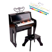 Hape E0629 Learn with Lights Black Piano with Stool