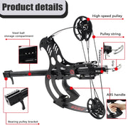 Runzkzy All-metal Composite Bow, Mechanical Pulley Compound Bow with Sliding Long Rod Magazine, Black - Lightweight