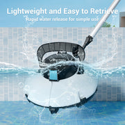 WYBOT Cordless Robotic Pool Cleaner with Dual-Layer Filtration, 80-Min Runtime, Auto-Parking, White and Green