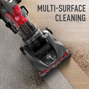 Hoover Rewind Pet Bagless Upright Vacuum Cleaner, Automatic Cord Rewind, Turbo Tool for Pet Hair, Multi-Surface Cleaning, Gray and Red, UH77410V