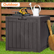 Gianna 31 Gallon Resin Deck Box, Waterproof UV Resistant Outdoor Storage, Brown, JBX