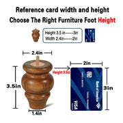 MAOHAM Wood Furniture Legs, Pack of 4, Round Sofa Legs, Espresso Finish, 3.5 in, Mid Century Desk Replacement Parts for Dresser, Sideboard, Recliner, Couch