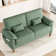 AAQZ 71-Inch Corduroy Loveseat Sofa, Mid-Century Modern, Green, Ergonomic Design, Reinforced Frame