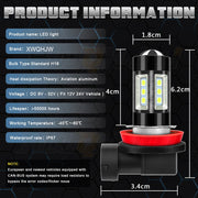 XWQHJW 6pcs LED Headlight and Fog Light Bulb Combo Kit, 9005 and H7 High/Low Beam, H11 Fog Light, 60W, 6000K Pure White