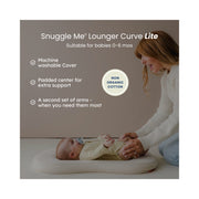 Snuggle Me Organic Curve Lite Baby Lounger, Ergonomic Support Cushion, Soft Cotton, Lightweight, Sand