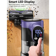 Cocbny H28 Cordless Stick Vacuum Cleaner, 500W Brushless Motor, Self-Standing, Wall Charging, 55 Min Runtime, HEPA Filtration, Purple