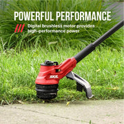 SKIL PWRCore 40V Brushless Cordless String Trimmer Kit, 15-Inch Cutting Swath, 2.0Ah Battery, 60W Charger, Black/Orange, LT4832C-10