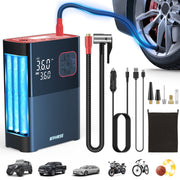 Kohree Cordless Tire Inflator Portable Air Compressor, Dual Cylinder, 58 LPM, 150 PSI, 20000mAh Battery, Digital LCD Display, 5 Inflation Modes, KR4132-WK