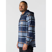 Carhartt 107011-I26 RF Relaxed Fit Flannel Lined Hooded Shirt Jacket for Men - Navy - 2XL