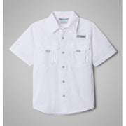 Columbia Kids Bahama II Short Sleeve Shirt, UPF 50 Sun Protection, Built-In Rod Holder, White, X-Large, 2121751100XL