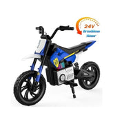 Skyhot 24V Electric Dirt Bike for Kids, 15 MPH Electric Motorcycle Beginners Friendly, Blue