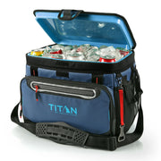 Titan by Arctic Zone 10004136 30 Can Zipperless Soft Side Cooler, Ocean Blue