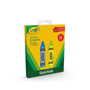 SanDisk Crayola USB-C Flash Drive, 64GB, 2 Pack, Cerulean Blue and Electric Lime, Mango Tango and Vivid Violet