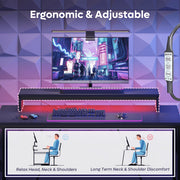 Bestier 669803804 41.7 inch Gaming Desk with LED Monitor Stand, Storage Pocket, Grid Side Frame