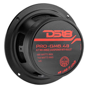 DS18 PRO-GM6.4B 6.5-Inch Midrange Loudspeaker, 480W Max Power, 4 Ohms, Red Aluminum Bullet Design