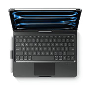 Edaiser Swivel Keyboard Case for Apple iPad Pro 11 Inch M4 M5, Wireless Bluetooth, 360-Degree Rotatable, Backlit Keys, Multi-Touch Trackpad, Pencil Holder, Black
